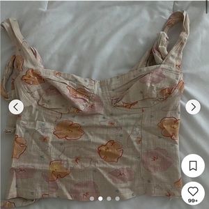 Verge Girl Floral bustier tie bow top